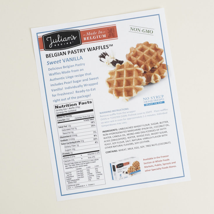 info for Julians Recipe belgian pastry waffles