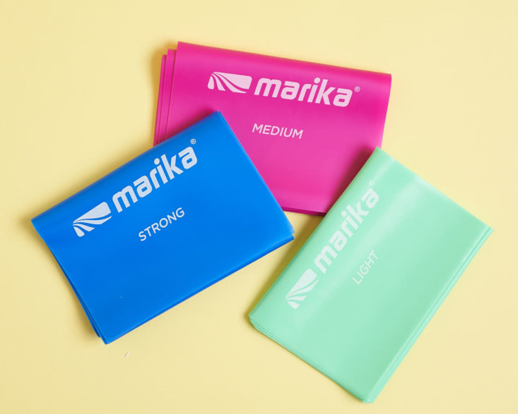 marika resistance bands in three colors