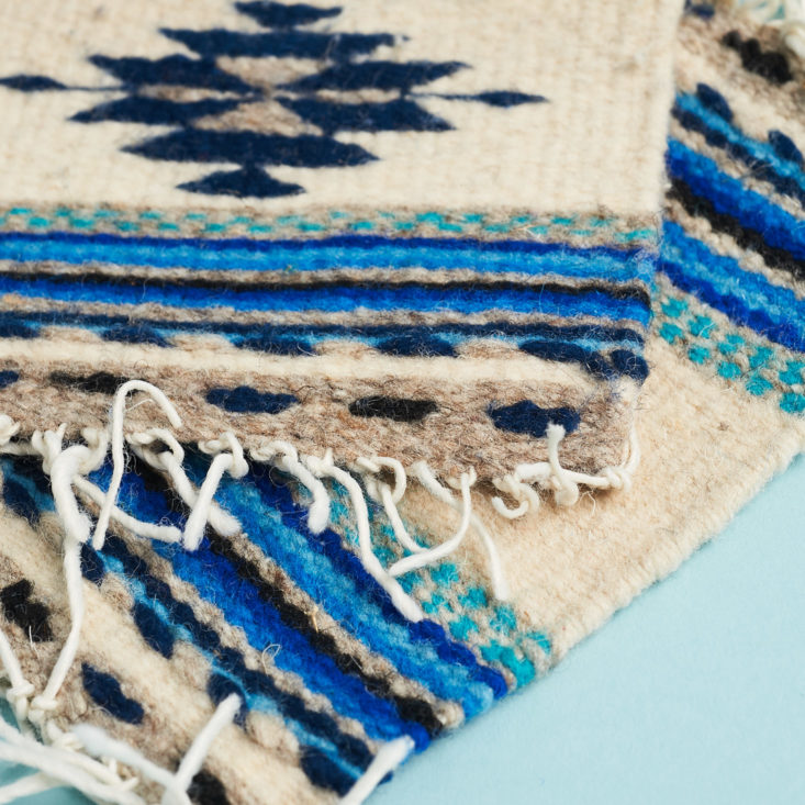 blue and tan coasters