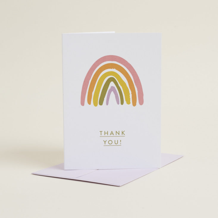 rainbow thank you card