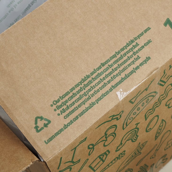 recycling info on box flap