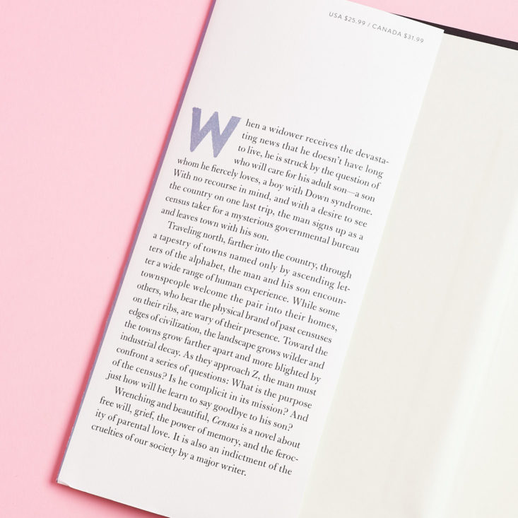 book jacket notes from census by jesse ball