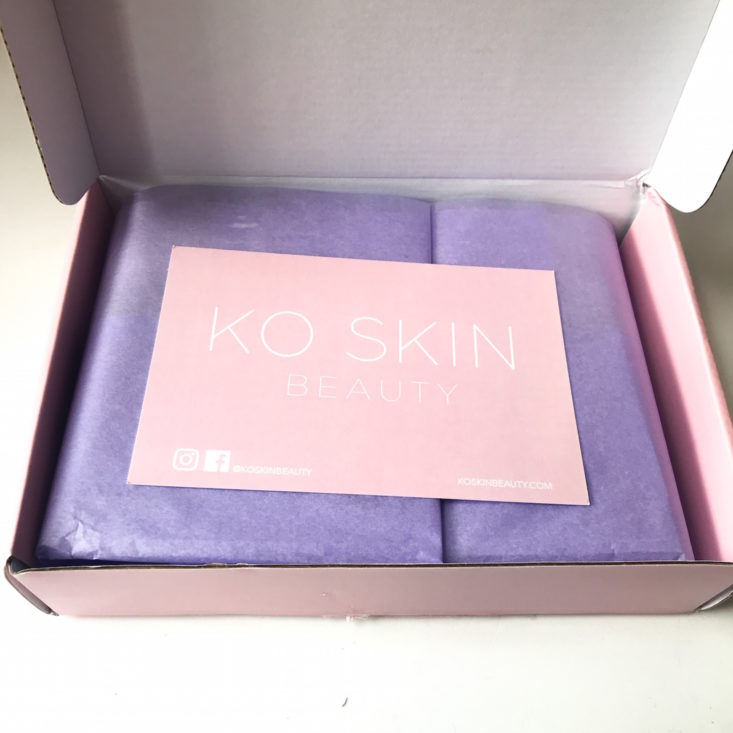 Ko Skin Beauty Fresh Glow Box March 2018 box inside