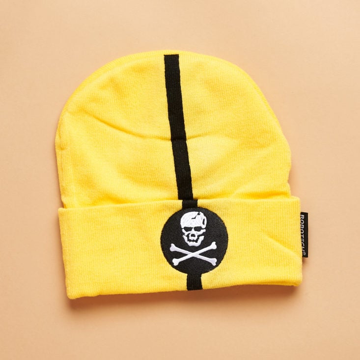 skull and crossbones yellow beanie