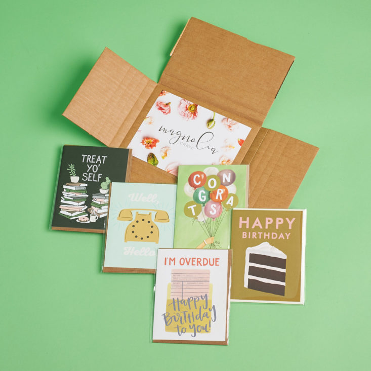 all greeting cards inside magnolia crate march 2018 box