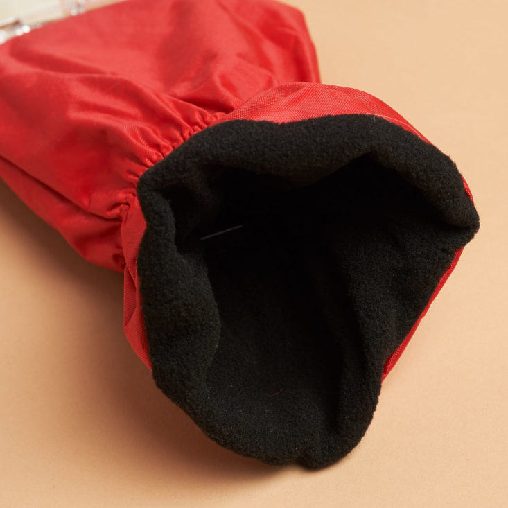 cozy glove with ice scraper attached