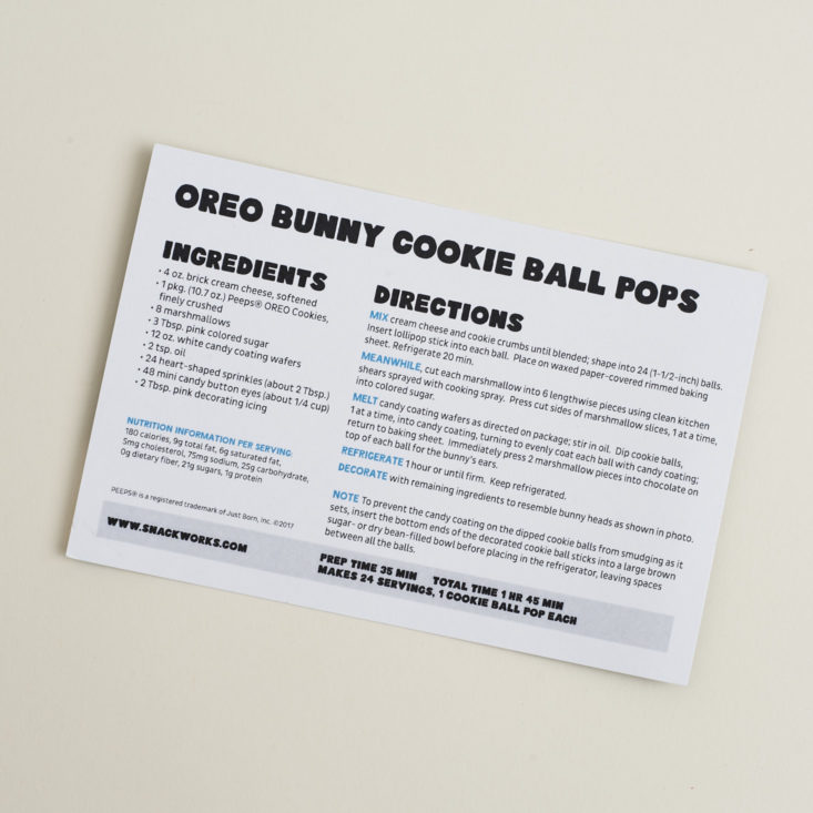 instructions for OREO bunny cookie ball pops