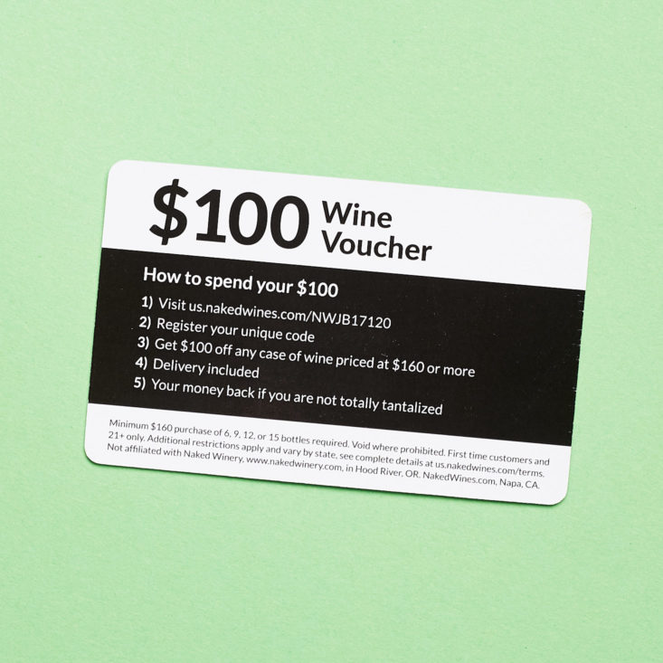 back of wine coupon