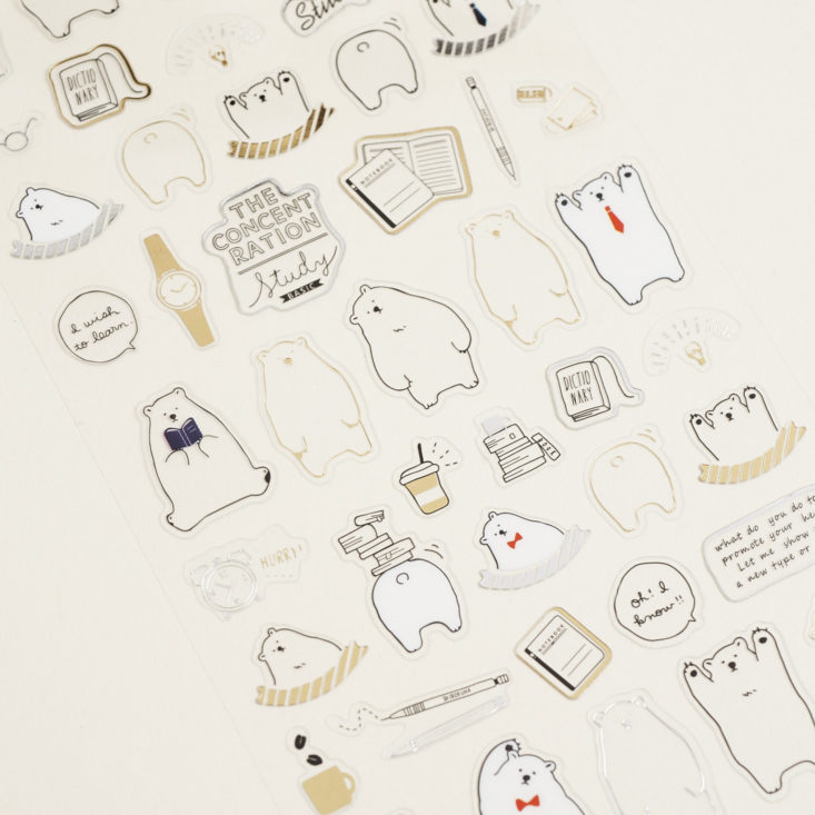 close up of Studying polar bear stickers