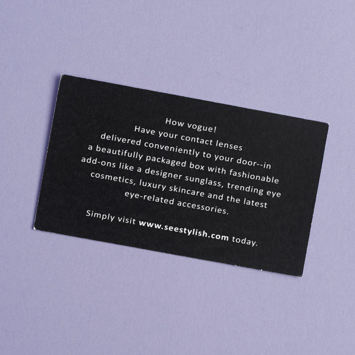 back of See Stylish business card
