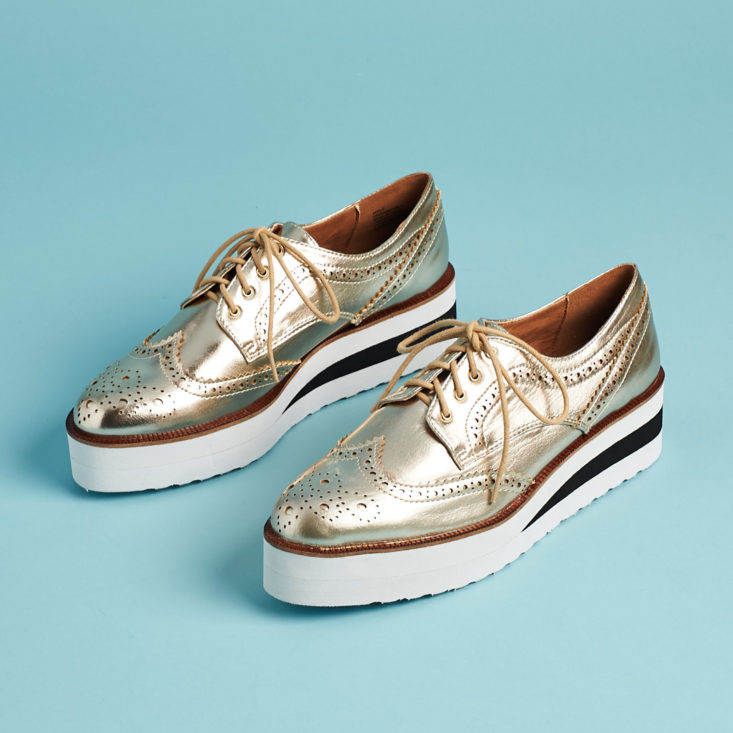 gold platform work shoes