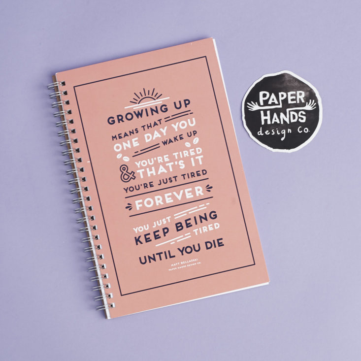 Paper Hands Design Co Matt Bellassai Quote Spiral Notebook