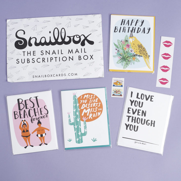 full contents of February 2018 Snailbox