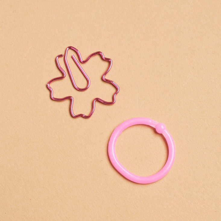 cherry blossom paper clip and pink ring