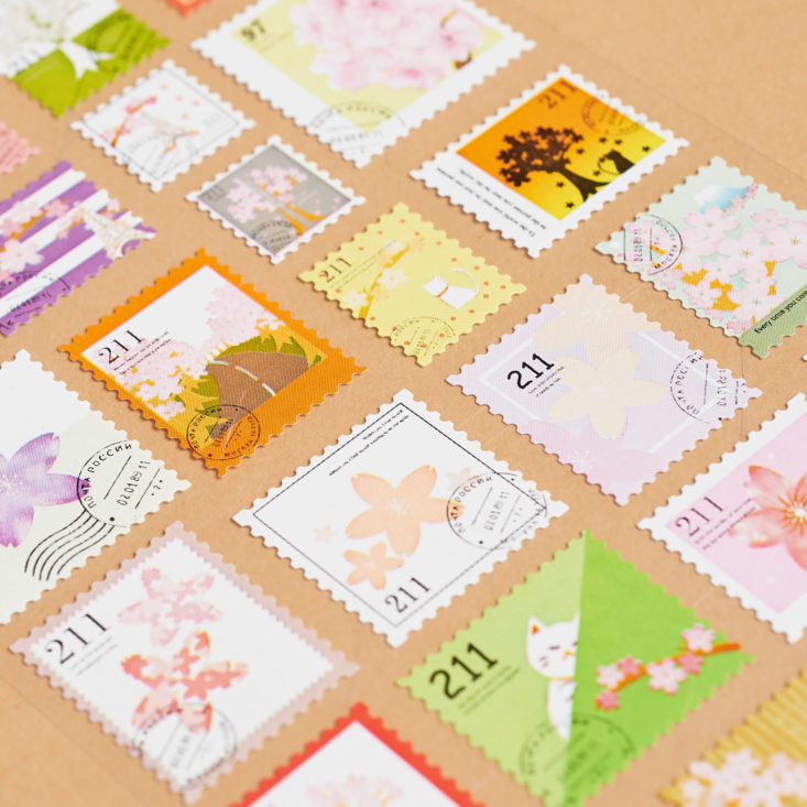 spring stamps sticker sheet up close