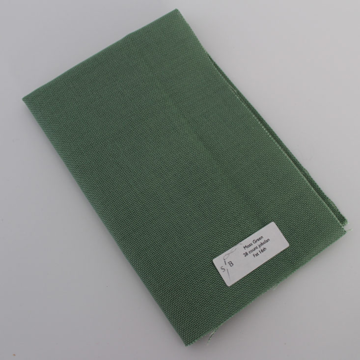 Hand-Dyed 28 Count Jobelan Fabric in Moss Green (fat 16th)