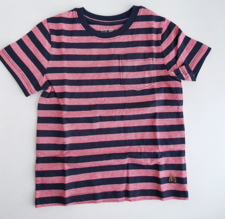 pink and navy blue Stripe Pocket T-Shirt