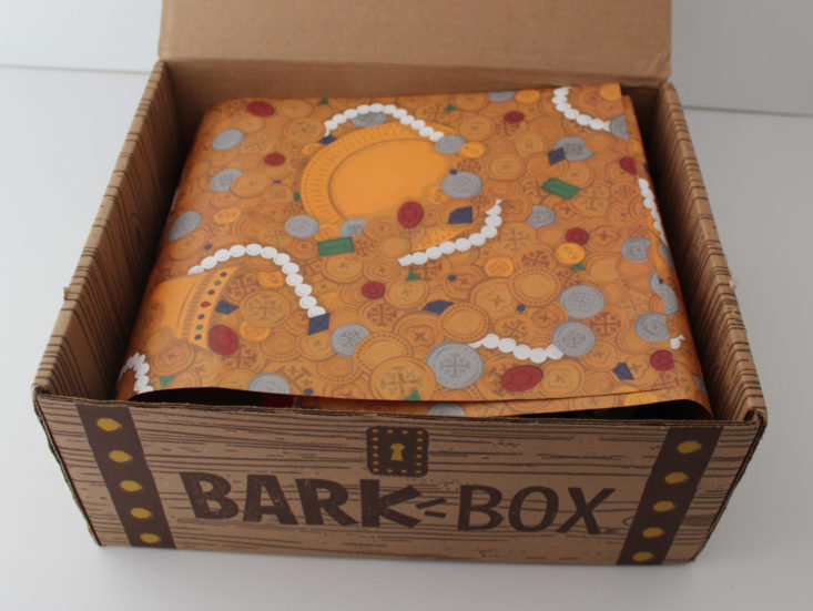inside Barkbox Super Chewer box
