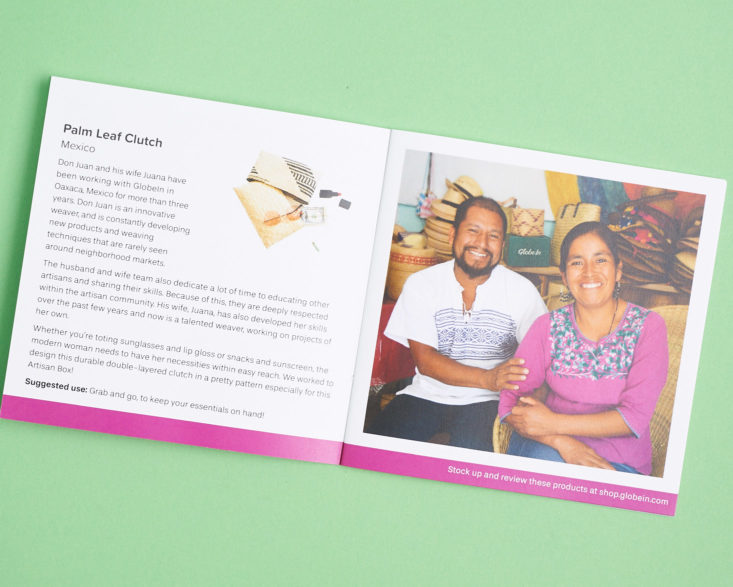 globein info booklet with information about artisans