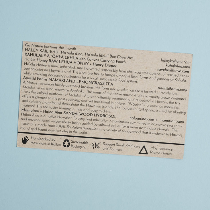 back of info card