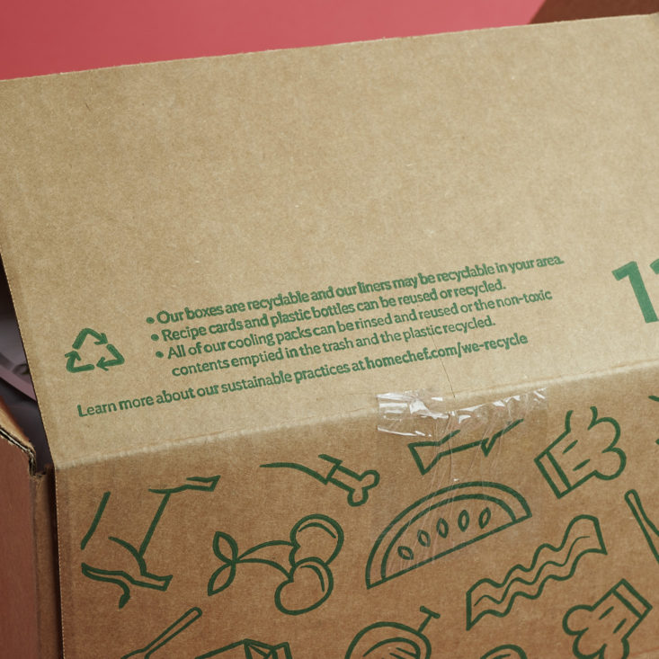 recycling info on box flap