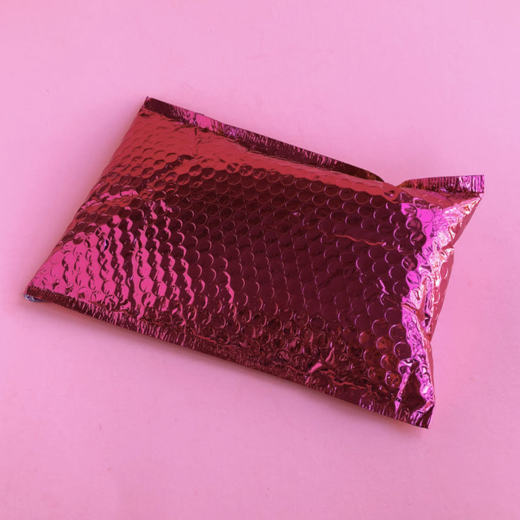 closed Ipsy pink bubble mailer