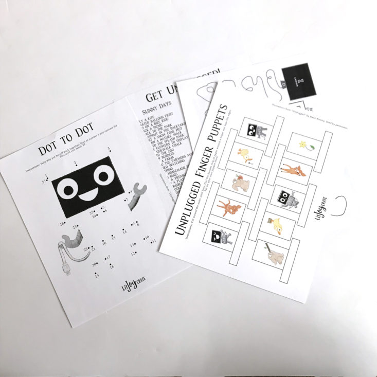 LitJoy Crate Picture February 2018 - activity pages