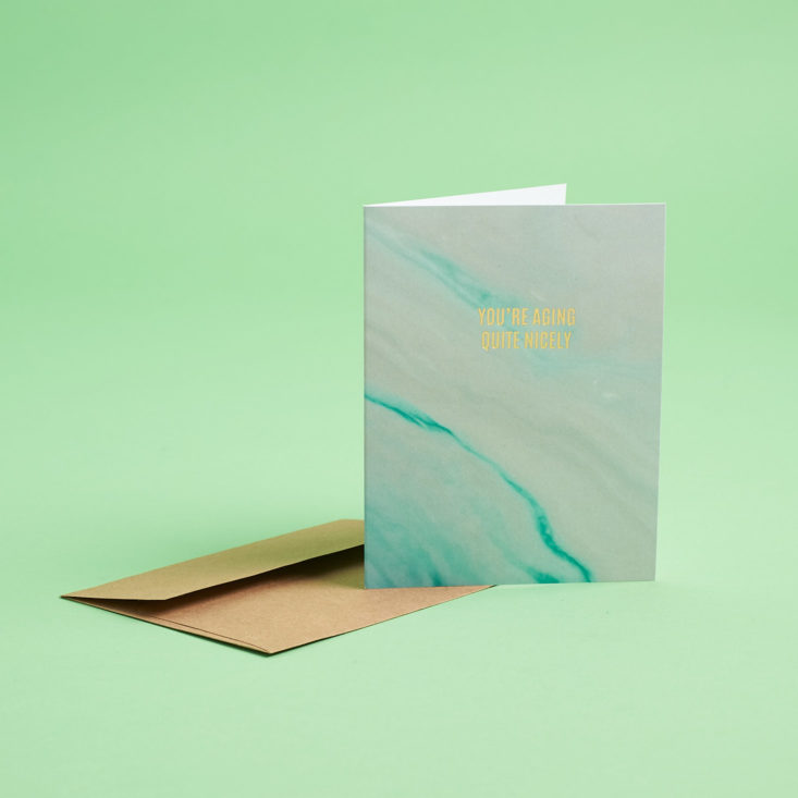 marbled greeting card and envelope