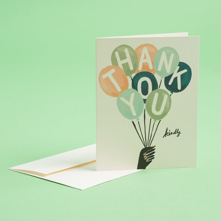 thank you greeting card and envelope