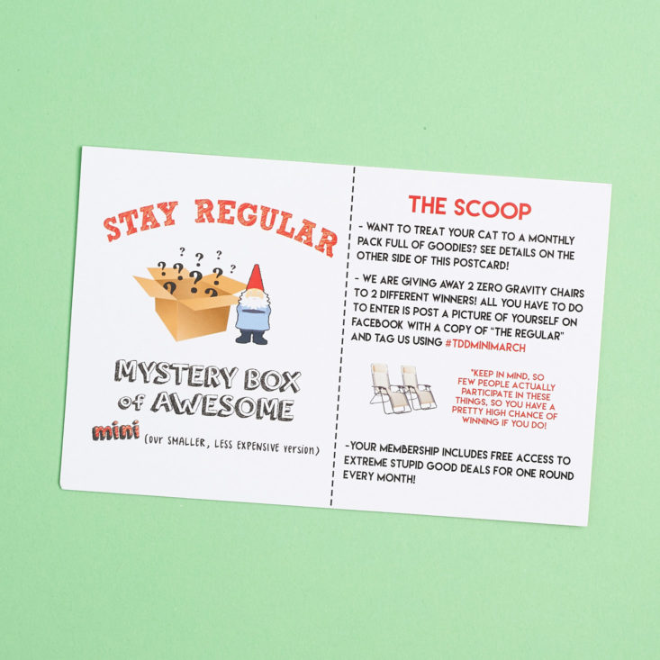 mini monthly mystery box of awesome march 2018 subscription box card