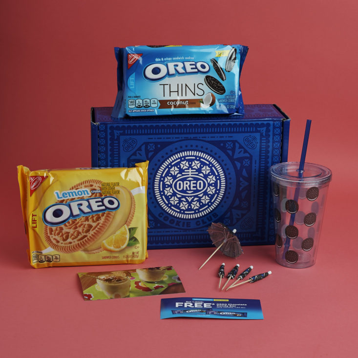 contents of april 2018 OREO Cookie Club