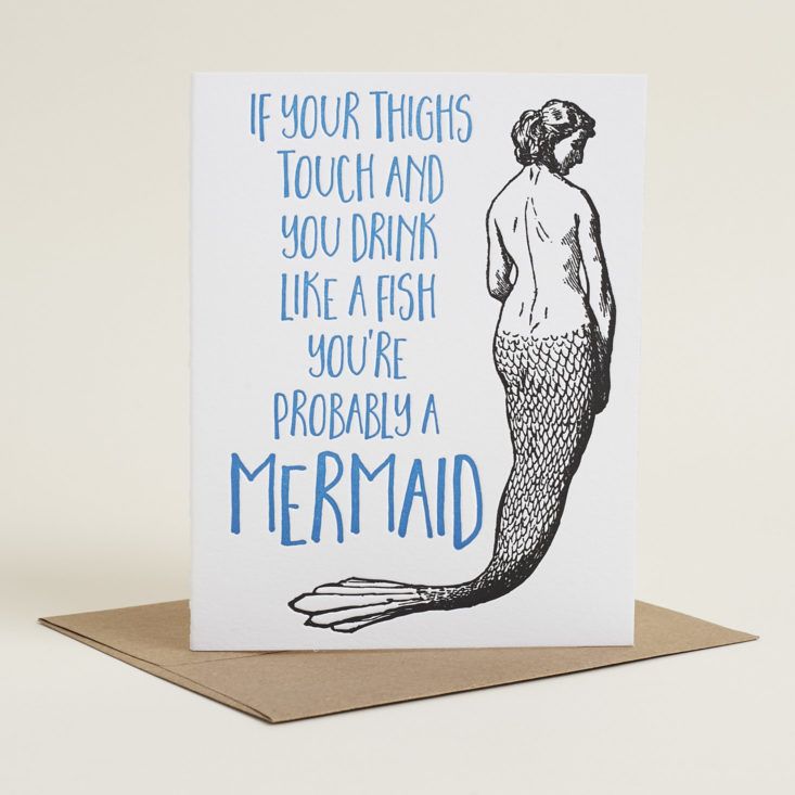 You're probably a mermaid letterpress card