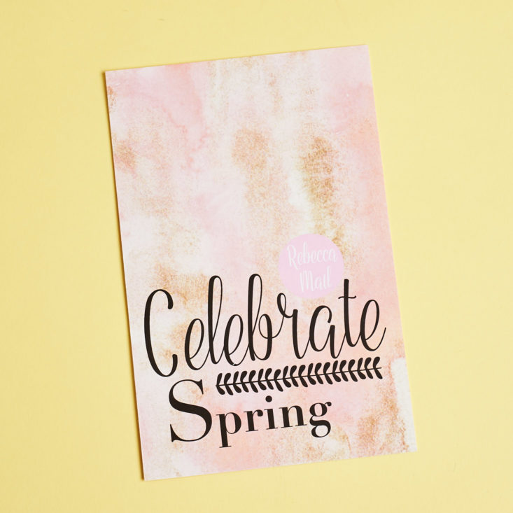 celebrate spring rebecca mail booklet