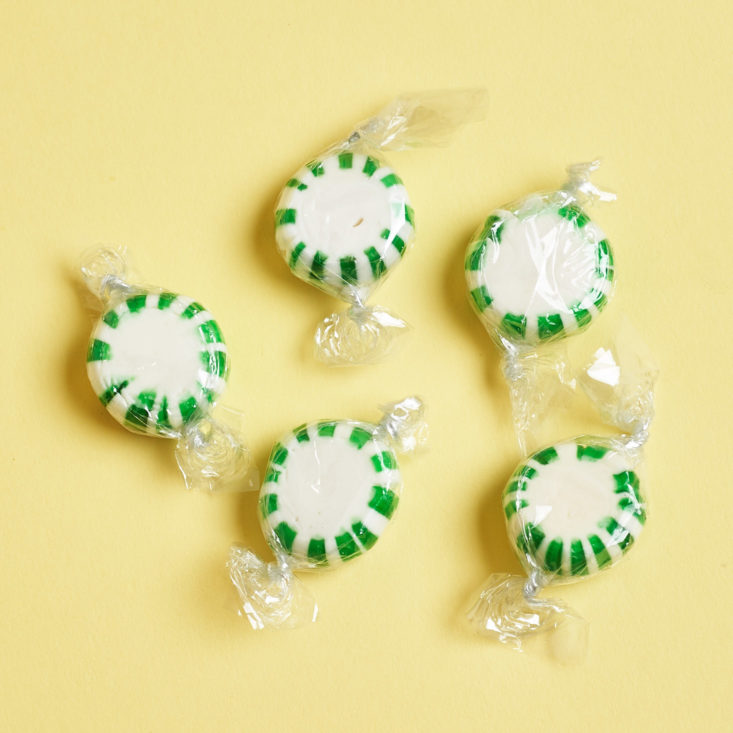 green peppermint candies