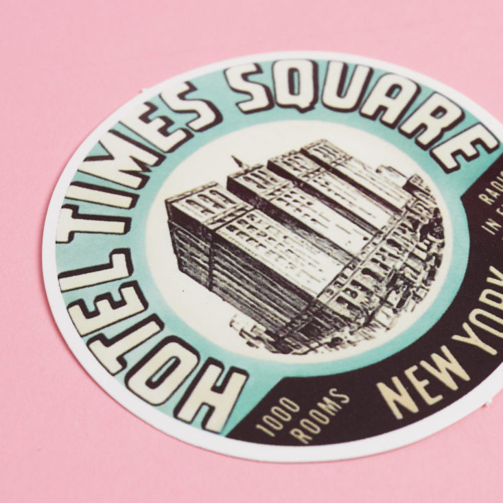 retro times square hotel sticker