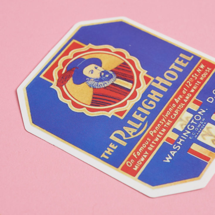 old timey raleigh hotel sticker