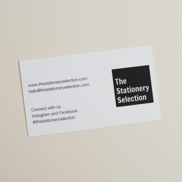 The Stationery Selection business card