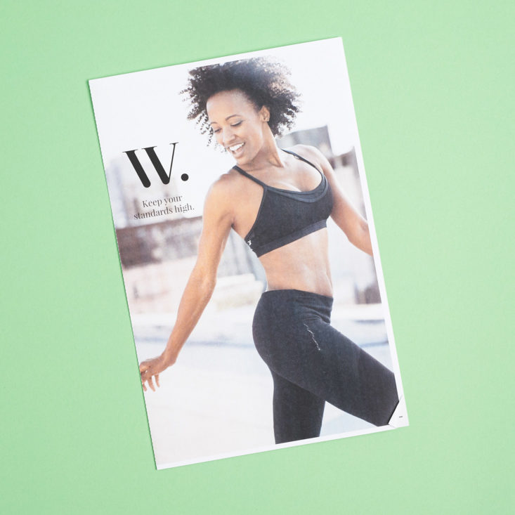 wantable fitness clothing subscription box april 2018 info booklet