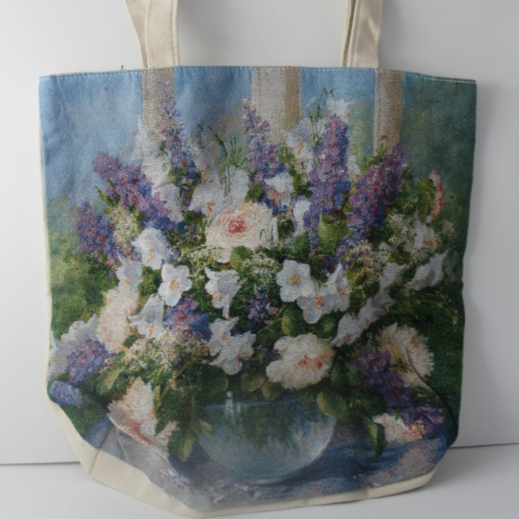 Large Woven Canvas Lavender Print Tote Bag