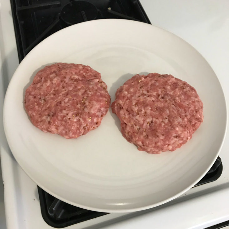 raw formed pork burger patties