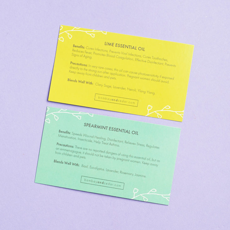bombay and cedar april 2018 box essential oils instructions and info