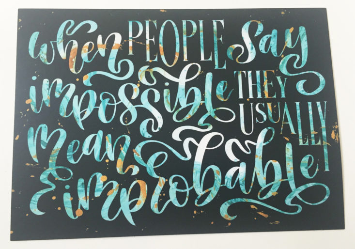 “When People Say Impossible They Usually Mean Improbable” Print