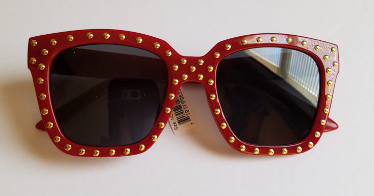 Studded Square Sunglasses in Red and Gold by BP 