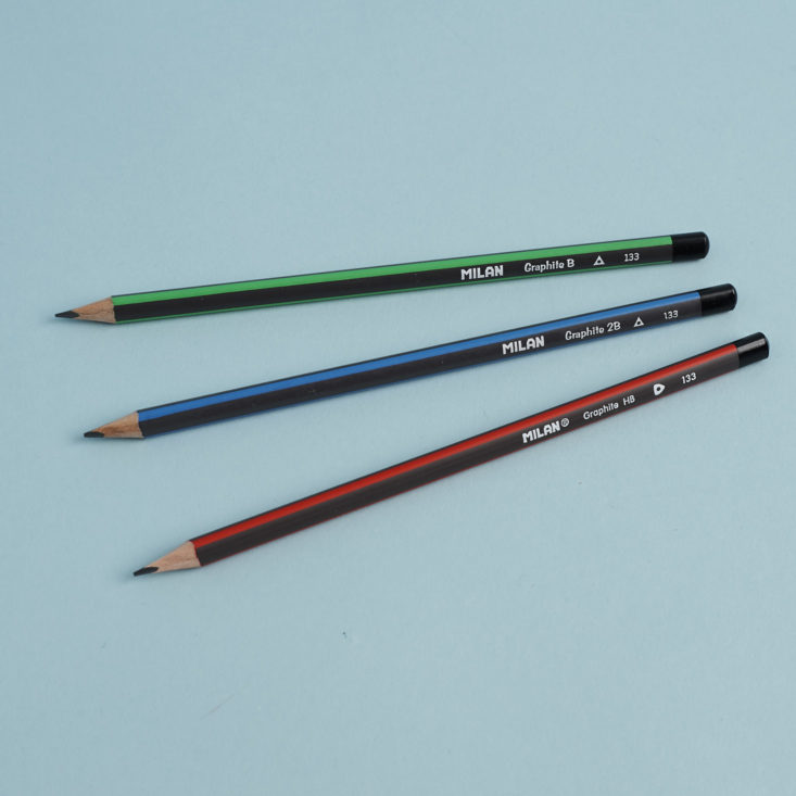 three Milan Graphite B Pencils