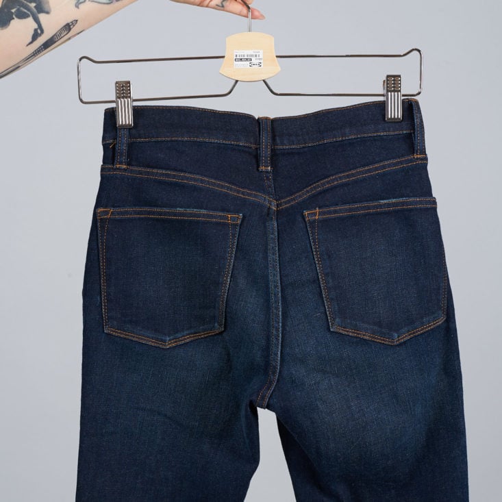 back of J Crew Highrise Toothpick Jeans