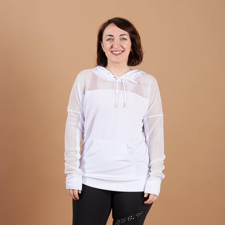 wantable fitness white pullover
