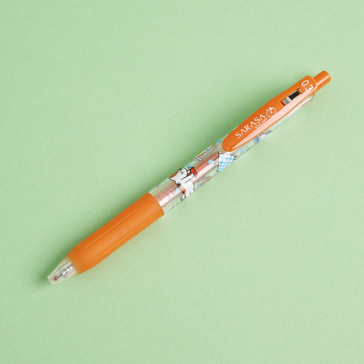 Goro-Goro Nyansuke Sarasa Clip Pen in orange
