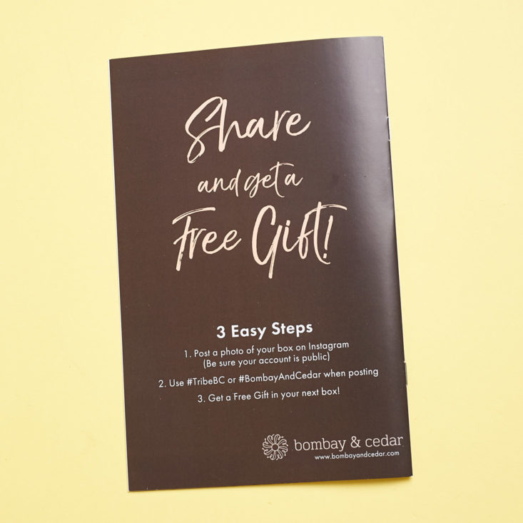 promo on back of info booklet