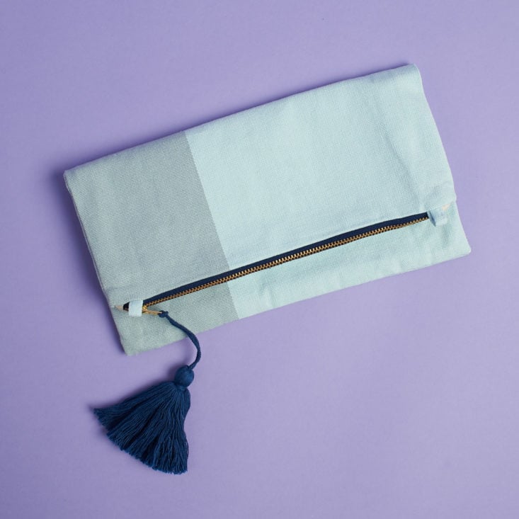 causebox summer blue folded clutch bag