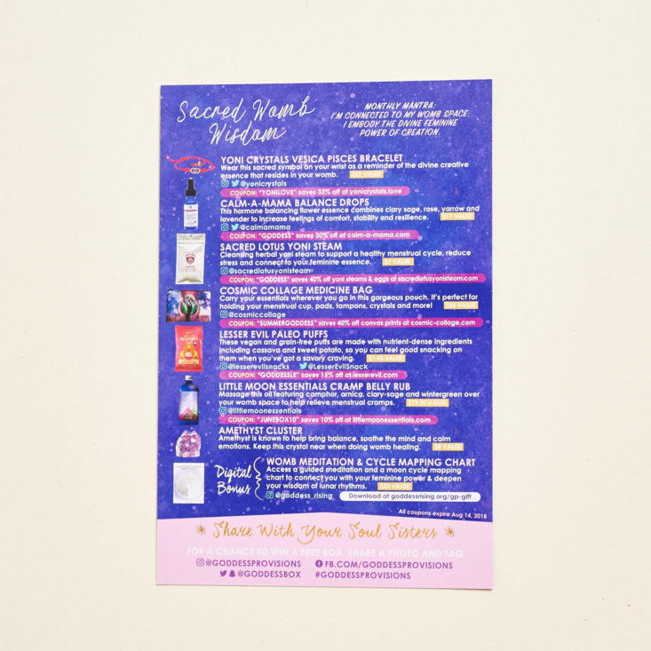 goddess provisions product list
